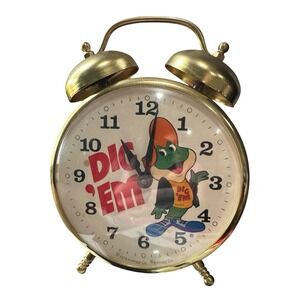 Vintage Vtg Kellogg DIG EM Frog Sugar Smacks Cereal Alarm Clock 1979 Bell WORKS